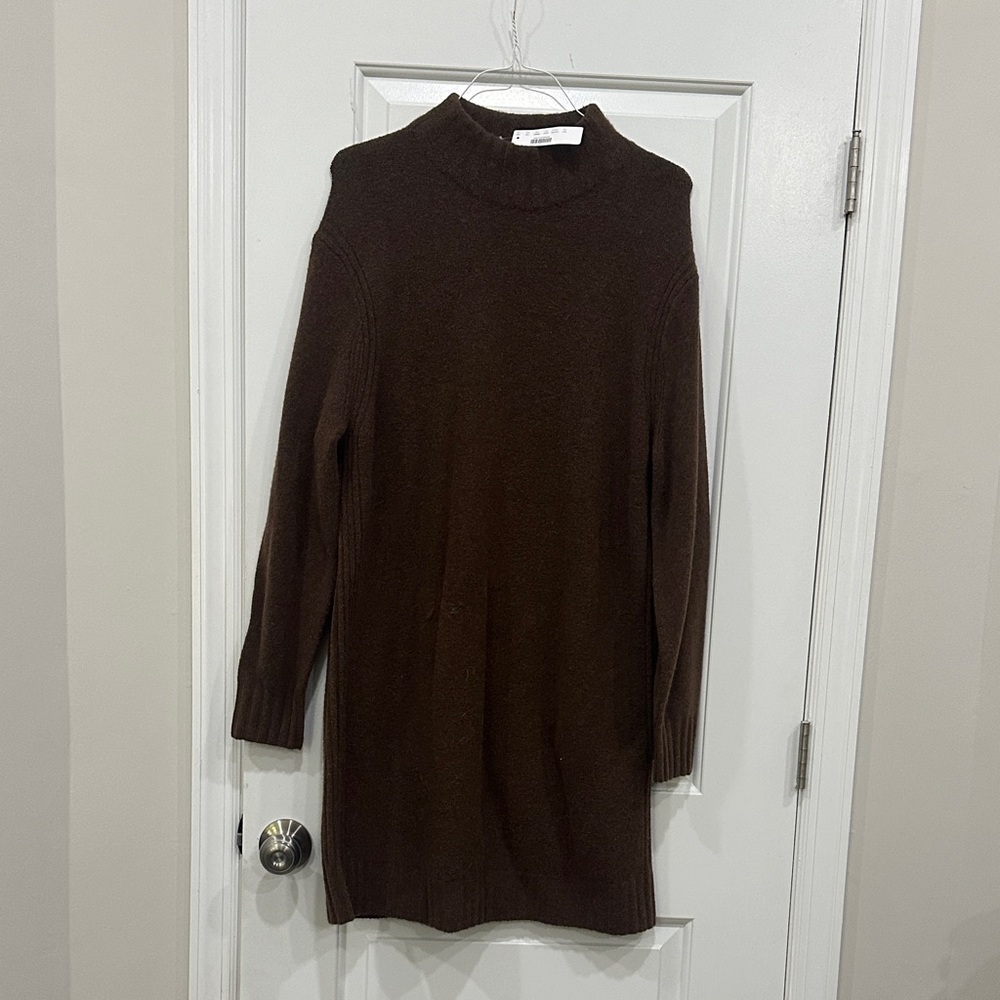 J. Crew Dark Brown Long Sleeve Sweater Dress